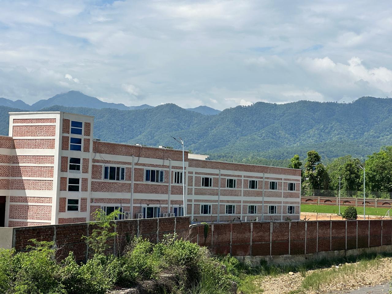 Shangrila Distillery with Himalayan mountain panorama